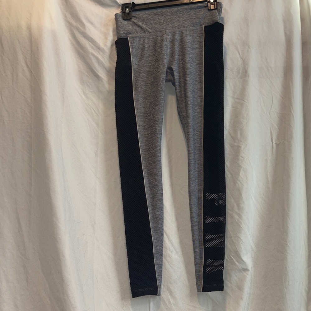 PINK Victoria's Secret Heather Gray and Black Leggings